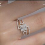 Geometric Emerald Cut Diamond Ring