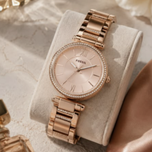 Rose Gold Crystal Watch